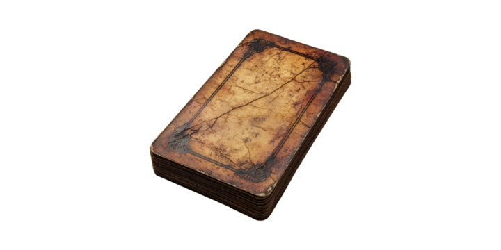 Stack Of Vintage Tarot Cards. Mystical And Esoteric Divination Tools Isolated On Transparent Background