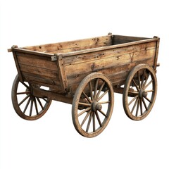 Antique wooden cart.  Simple, rustic, and functional.  Solid wood construction, showcasing age