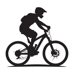 Naklejka premium Mountain Biker Silhouette Extreme Adventure Sport Illustration Design Element