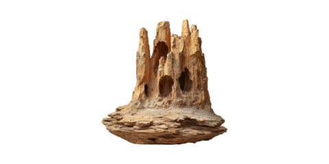 Eroded Sandstone Formation. Natural Geological Structure Isolated On Transparent Background