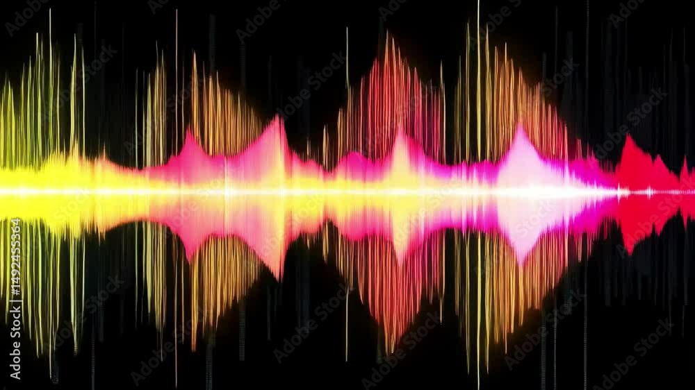 Leinwandbilder Vibrant audio visualizer showcasing colorful sound waves in neon hues. The artwork demonstrates a dynamic interplay of sound and light, enhancing the viewing experience in 4k resolution.