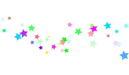 Bright Multicolor Star Line PNG - Vibrant Neon Decorative Strip with Transparent Background