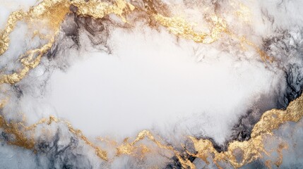 Abstract marble design with gold accents