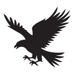 Powerful Eagle Flying Silhouette Vector Graphic Illustration for Designs