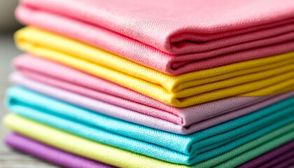Textile napkins pastel. Generated by Ai.