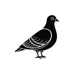 Flat and Minimal Pigeon Poetry logo vector illustration isolated on white background
