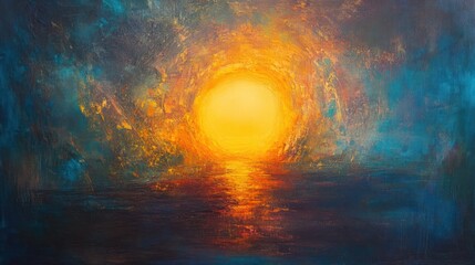 Obraz premium Abstract Sunburst Landscape