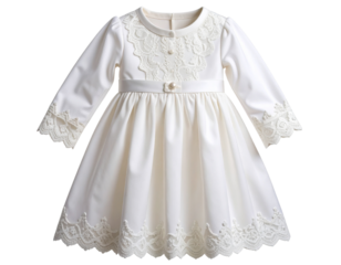 Elegant White Christening Gown with Fine Lace Details