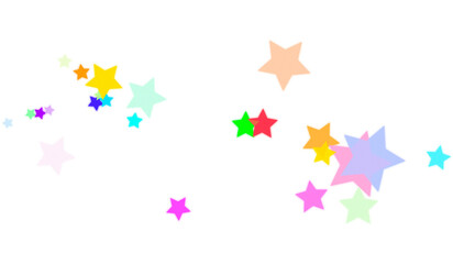 Bright Multicolor Star Line PNG - Vibrant Neon Decorative Strip with Transparent Background