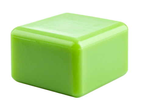 Fresh Light Green Soap Cube – Transparent PNG for Beauty and Wellness Branding