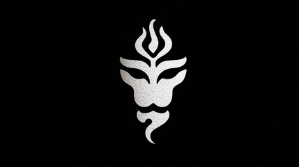 Obraz premium Emblem of Ancient Symbol: A striking, elegant emblem representing a mystical lion, with a detailed, artistic rendering. Set against a black background.