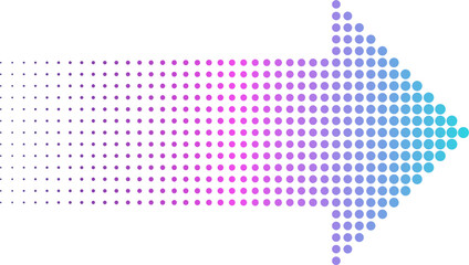 halftone arrow direction with color gradation