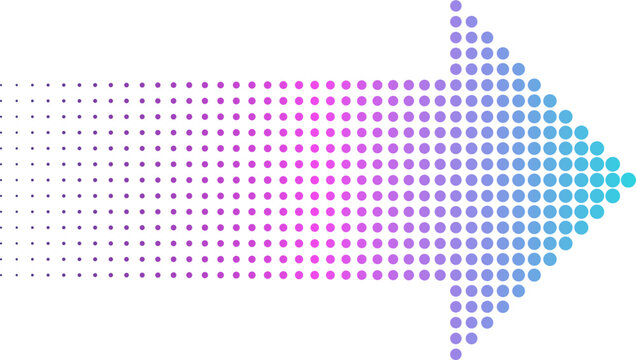 halftone arrow direction with color gradation