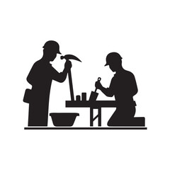 Silhouette vector isolated illustration for construction work