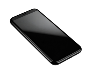 Modern Black Smartphone Angled View with Light Reflection