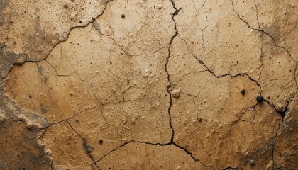 Fototapeta premium Ancient Weathered Rock Surface Sepia-toned Texture with Cracks