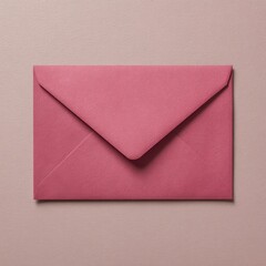 A Closed Pink Envelope on a Pale Pink Background