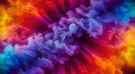 Naklejka premium Vibrant Abstract Swirling Colors Rainbow Hues Dynamic Energy Fluid Paint Artistic Background