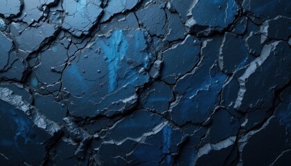 Obraz premium Abstract Basalt Rock Texture Deep Blue and Charcoal Hues, Strength, Resilience