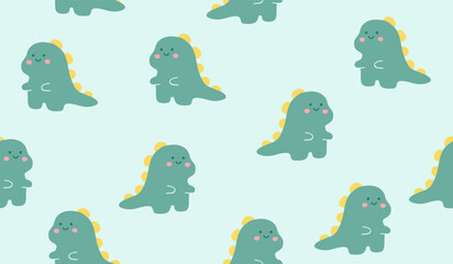 Cute dinosaurs pattern background vector design
