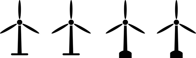 wind turbine icon set. renewable energy icons. environment button. Eolic energy sign. Electricity symbol. Windmill signssssss
