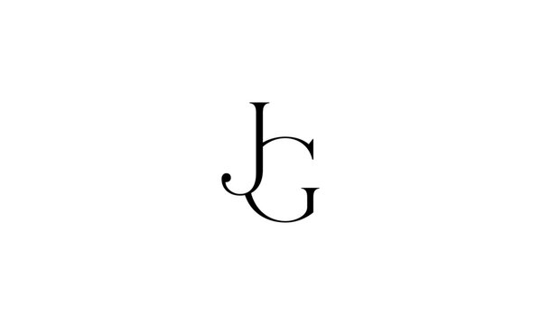 JG initial letters, monogram logo