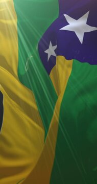 Sergipe state flag, Brazil. Loop. 4K Vertical