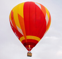 Close up View of a Colorful Aerostat Soaring in the Sky
