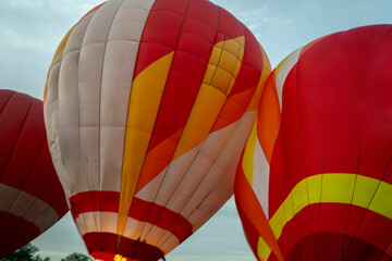 Fototapeta premium Close up View of a Colorful Aerostat Soaring in the Sky