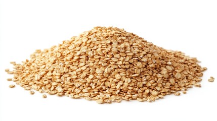 Fototapeta premium Natural Whole Oats: A Pile of Dry Rolled Oatmeal Perfect for Vegetarian Meals