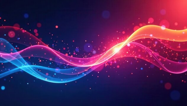 Abstract graphic representing virtual event flow, conference, meeting