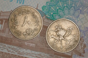 Sudan 10 milliemes coin macro