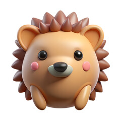 Fototapeta premium Adorable 3d render of a cute cartoon hedgehog