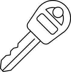 Simple Car Key Outline Icon Vector Graphic