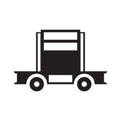 Black silhouette trailer vector graphic for transportation