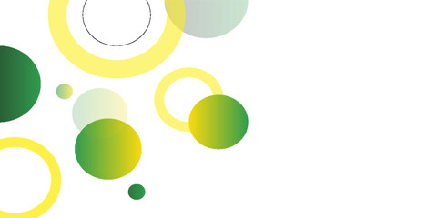 yellow and green circle banner background. Vector abstract graphic design banner pattern background template
