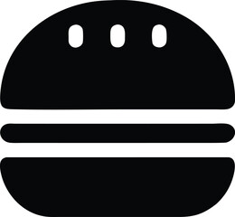 Hamburger Icon Fast Food Black Graphic