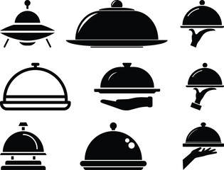 Fototapeta premium Restaurant Cloche Eps, Vector File Black and White