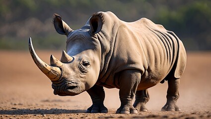 Majestic rhinoceros roaming in its natural habitat