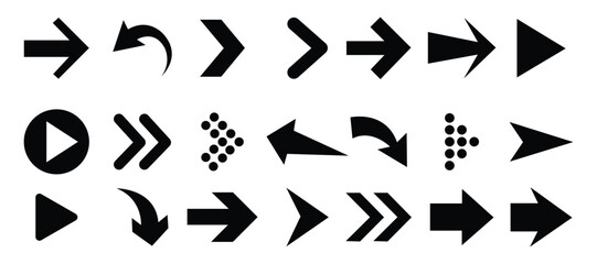 Arrows icon set. collection of Arrow icon.  Arrow flat style  vector isolated on white background. set of black vector arrows icons arrows
