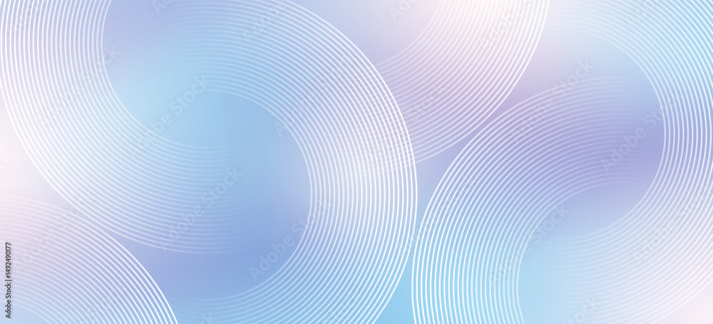 Poster modern abstract blue background with circle lines. geometric stripe line art design for poster, broc