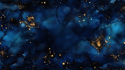 Obraz premium Deep space nebulae artistry with gold accents.