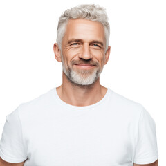 Obraz premium Portrait of a Smiling Mature Man , isolated on white background png