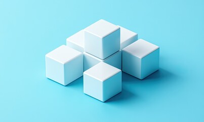 Obraz premium Abstract geometric arrangement of white cubes