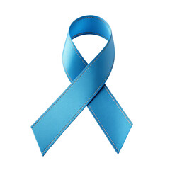 3D Rendered Light Blue Awareness Ribbon, Isolated on Transparent Background, Support Symbol, Ribbon, Awareness, Support