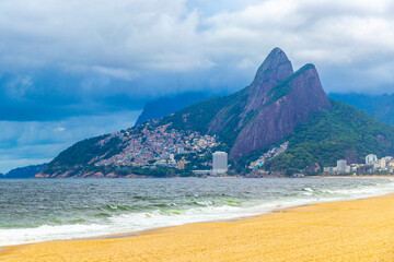 Ipanema Beach Tropical Storm Clouds Panorama Rio de Janeiro Brazil.
