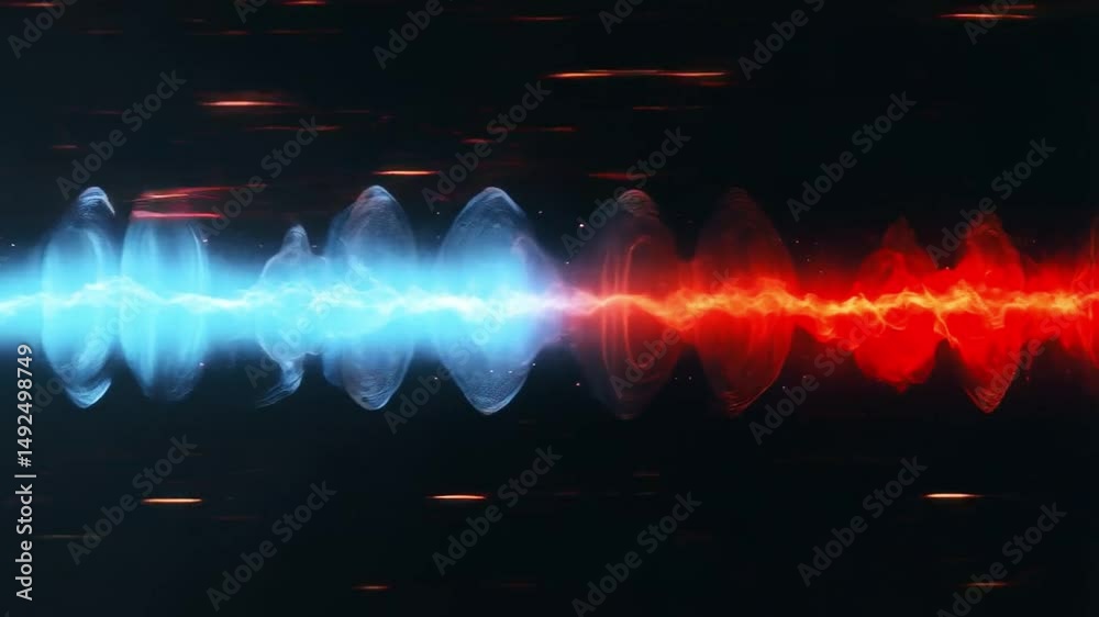Leinwandbilder Colorful neon waves pulse rhythmically in a high-definition digital space. The dynamic display combines sound and light, creating an engaging atmosphere rich in color and movement.