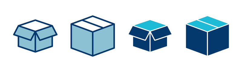 Box icon vector isolated on white background. Cardboard box, packaging open. Box vector icon