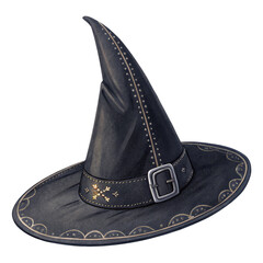 Digital Painting of Witch Hat, Isolated on Transparent Background, Halloween, Fantasy, Witch hat, illustration, magic