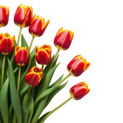 Obraz premium Vibrant Bouquet of red Tulips on Transparent Background